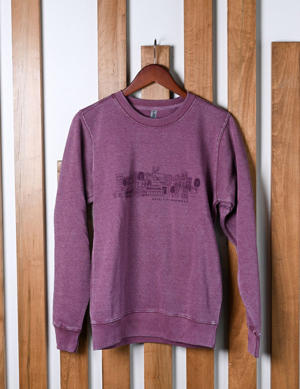 Pigment-Dyed Cityscape Crewneck